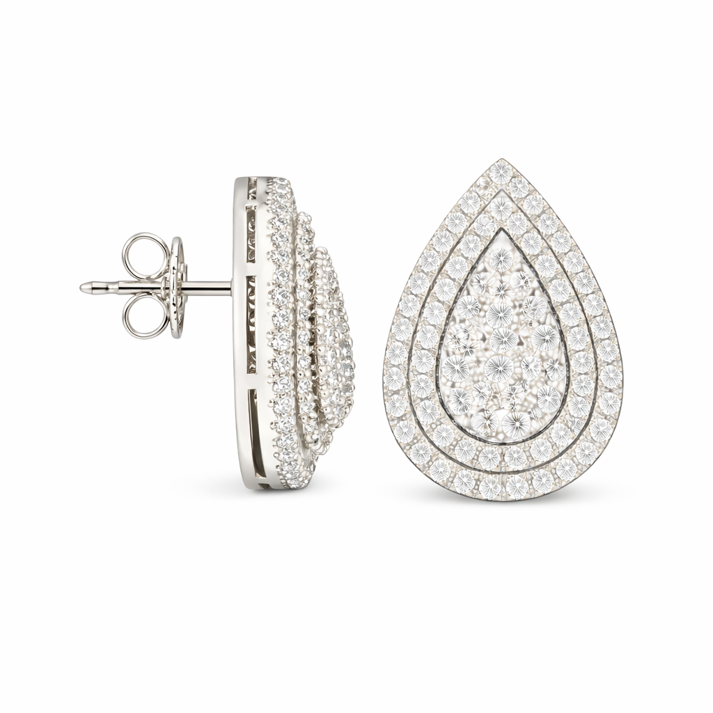 Pear Pavè Double Halo earrings