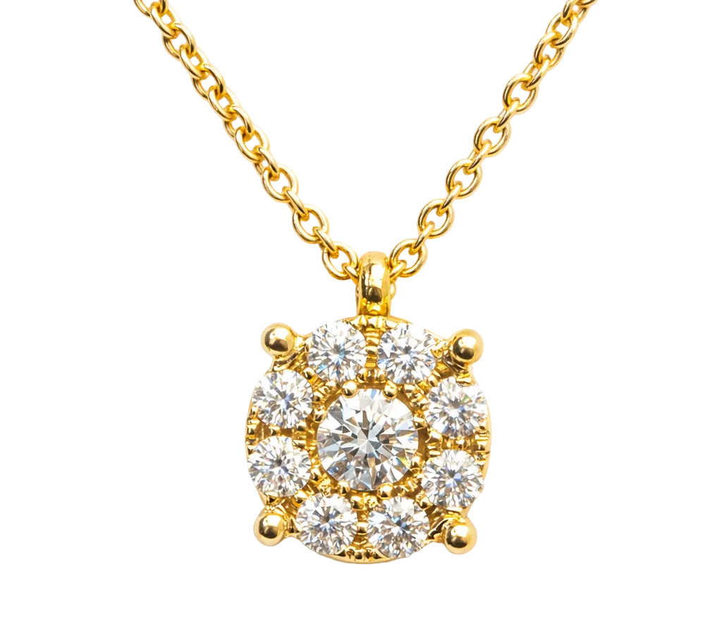 diamond magic pendant in yellow gold