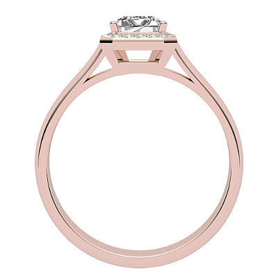 Vittoria Emerald Solitaire halo Classic band 4 Prongs
