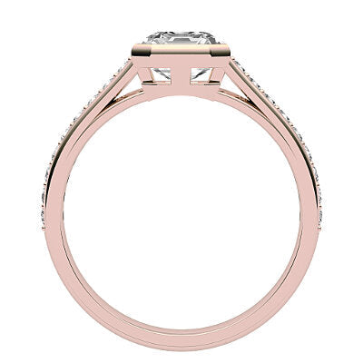 Trionfo Asscher Solitaire Half diamond band