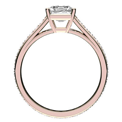 Trionfo Asscher Solitaire Full diamond band 4 Prongs