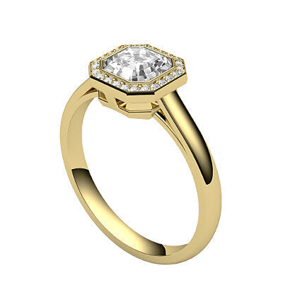 Trionfo Asscher Solitaire halo Classic band