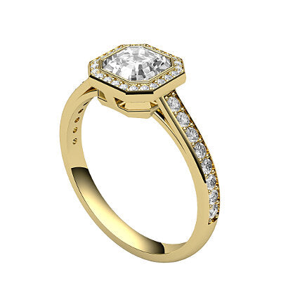 Trionfo Asscher Solitaire halo Half diamond band