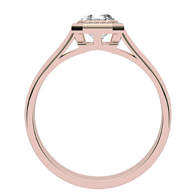 Vittoria Asscher Solitaire halo Classic band