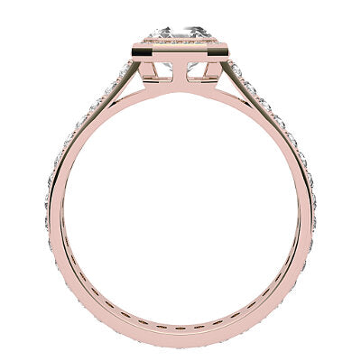 Vittoria Asscher Solitaire halo Full diamond band