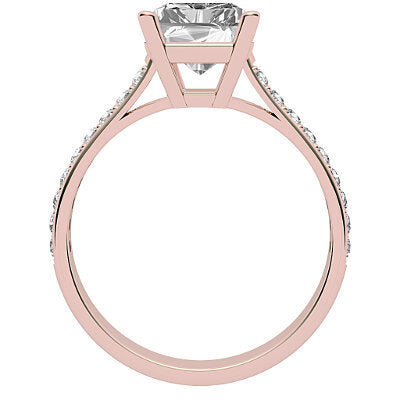 Vittoria Radiant Solitaire Half diamond band 4 Prongs