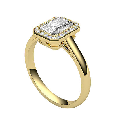 Trionfo Radiant Solitaire halo Classic band
