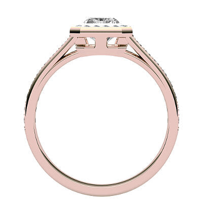 Trionfo Radiant Solitaire halo Half diamond band