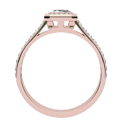 Vittoria Radiant Solitaire halo Half diamond band