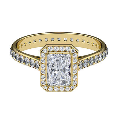 Vittoria Radiant Solitaire halo Full diamond band