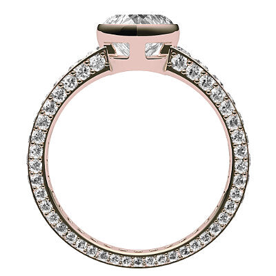 Simple Flat Heart Solitaire Full coverage diamond band