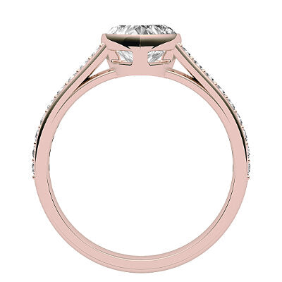 Trionfo Heart Solitaire Half diamond band