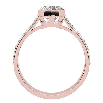 Vittoria Heart Solitaire Half diamond band