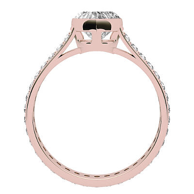 Vittoria Heart Solitaire Full diamond band