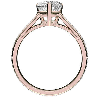 Trionfo Heart Solitaire Full diamond band 3 Prongs