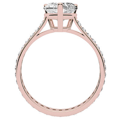 Vittoria Heart Solitaire Full diamond band 3 Prongs