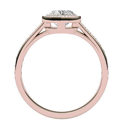 Trionfo Heart Solitaire halo Half diamond band
