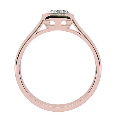 Vittoria Heart Solitaire halo Classic band