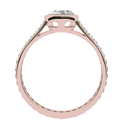 Vittoria Heart Solitaire halo Full diamond band