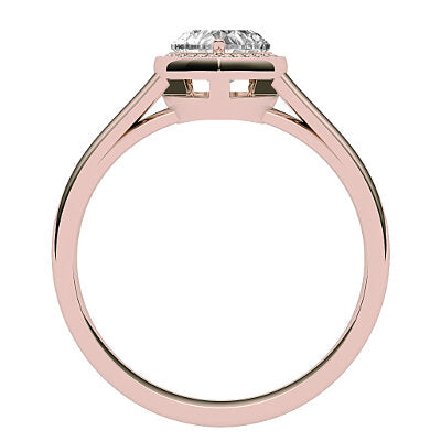 Trionfo Heart Solitaire halo Classic band 3 Prongs