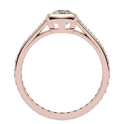 Trionfo Cushion Solitaire Full diamond band