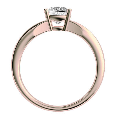 Simple Flat Cushion Solitaire Classic band 4 Prongs