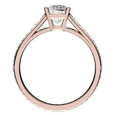 Trionfo Cushion Solitaire Full diamond band 4 Prongs