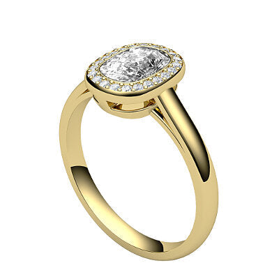 Trionfo Cushion Solitaire halo Classic band