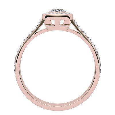 Vittoria Cushion Solitaire halo Half diamond band