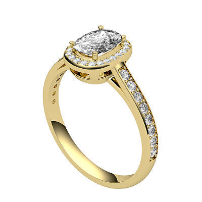 Trionfo Cushion Solitaire halo Half diamond band 4 Prongs