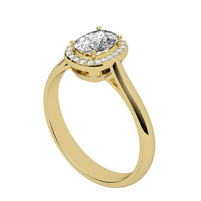 Vittoria Cushion Solitaire halo Classic band 4 Prongs