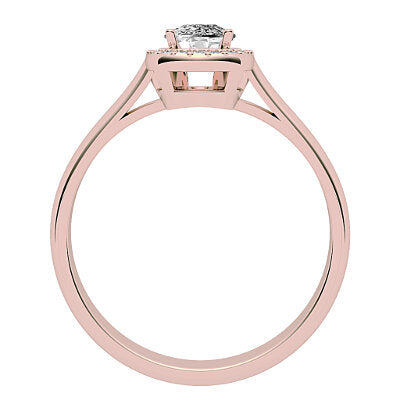 Vittoria Cushion Solitaire halo Classic band 4 Prongs