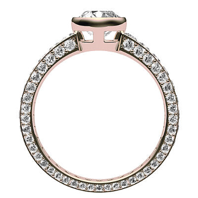 Simple Flat Round Solitaire Full coverage diamond band
