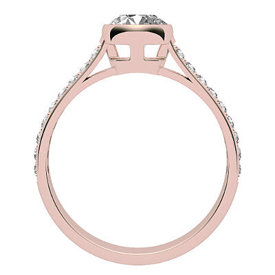 Vittoria Round Solitaire Half diamond band