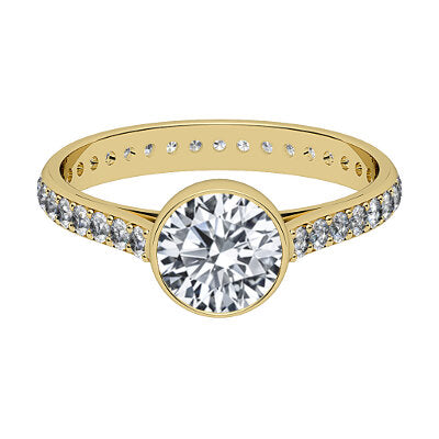 Vittoria Round Solitaire Full diamond band