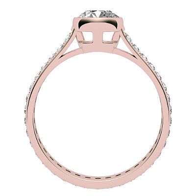 Vittoria Round Solitaire Full diamond band