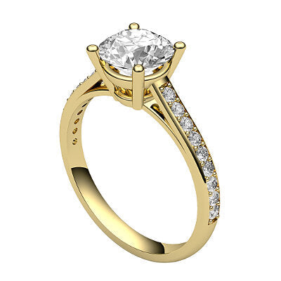 Trionfo Round Solitaire Half diamond band 4 Prongs