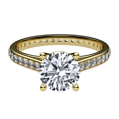 Trionfo Round Solitaire Full diamond band 4 Prongs