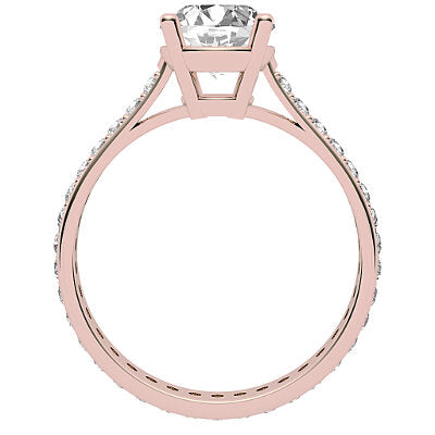 Vittoria Round Solitaire Full diamond band 4 Prongs