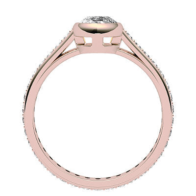 Trionfo Pear Solitaire Full diamond band