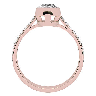 Vittoria Pear Solitaire Half diamond band