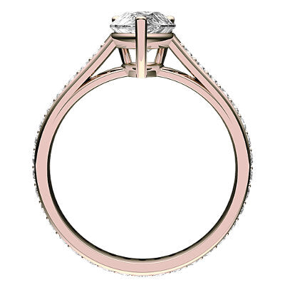 Trionfo Pear Solitaire Full diamond band 3 Prongs