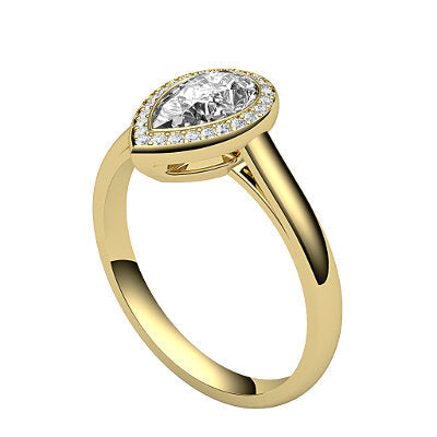 Trionfo Pear Solitaire halo Classic band