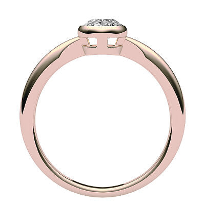 Simple Flat Oval Solitaire Classic band