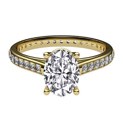 Trionfo Oval Solitaire Full diamond band 4 Prongs