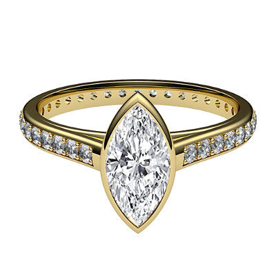 Trionfo Marquise Solitaire Full diamond band