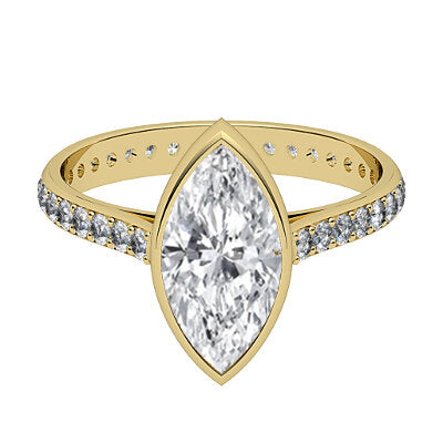 Vittoria Marquise Solitaire Full diamond band