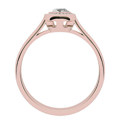 Vittoria Marquise Solitaire halo Classic band