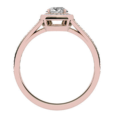 Trionfo Marquise Solitaire halo Half diamond band 4 Prongs