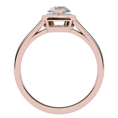 Trionfo Marquise Solitaire halo Classic band 2 Prongs